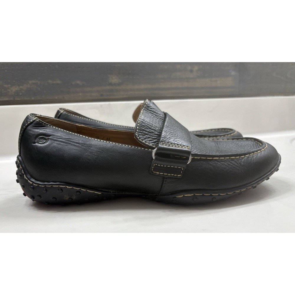 Born Andes Men's Leather Driving Loafers Slip On Moccasins Black Size 10